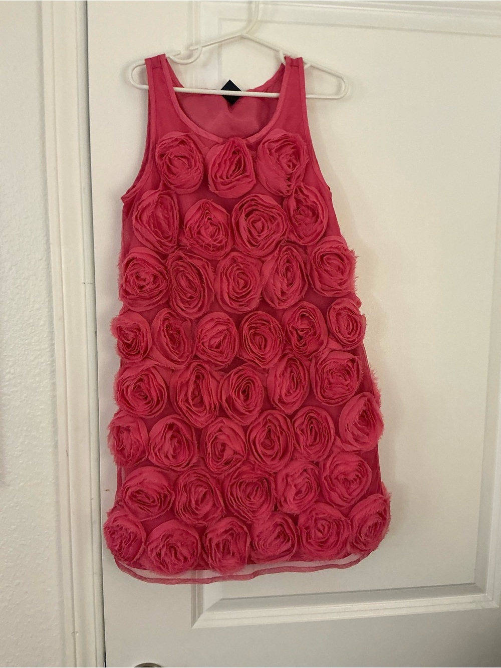Gap Kids Girls Medium 3D Rosette Chiffon Tank Dress Hot Pink Fuchsia M 8